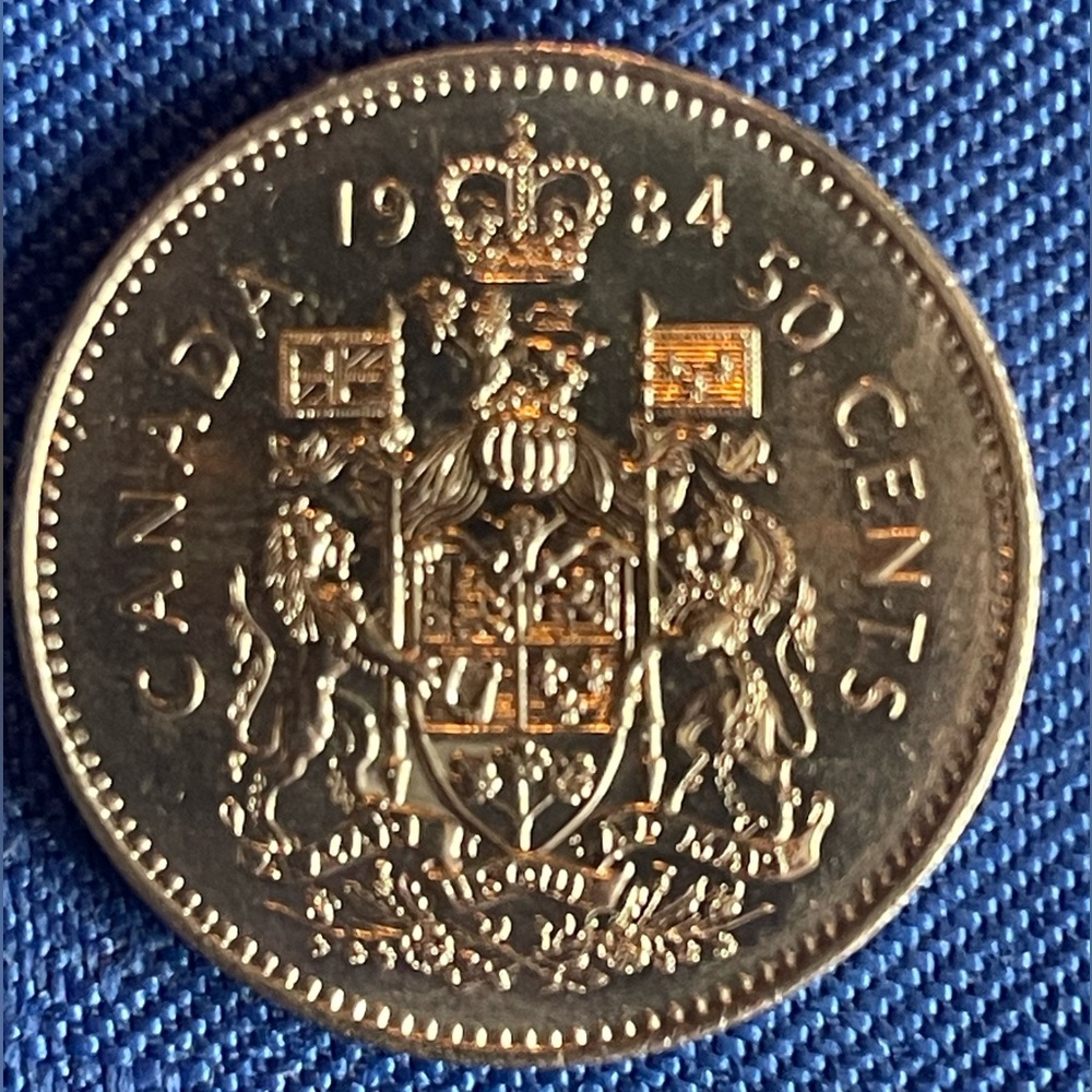 Vintage Canadian 50 Cents Coin